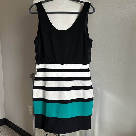 Express | Womens Sleeveless Color Block Bodycon Dress with Mesh - Size L - Picture 2 of 9
